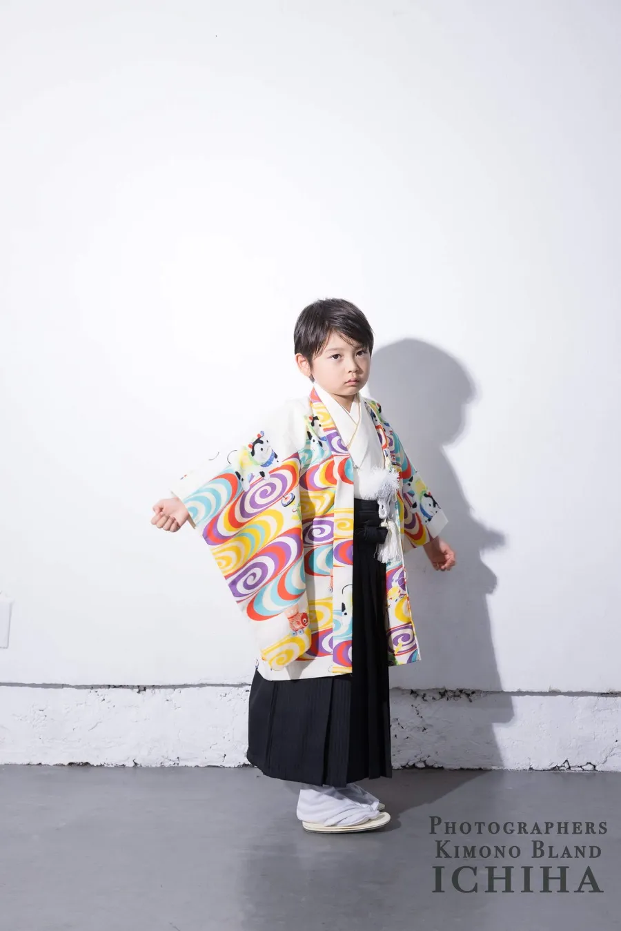 5歳七五三袴 レンタル レトロ狛犬着物&袴セット