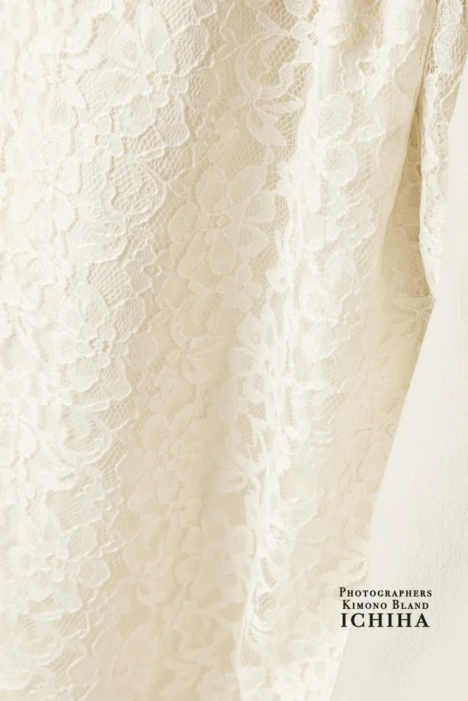 3歳白レース被布着物