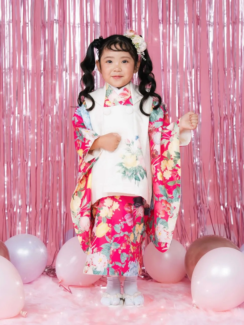 3歳七五三アンティーク調いちは着物七五三 着物レンタル 3歳 女の子｜大正ロマン風 