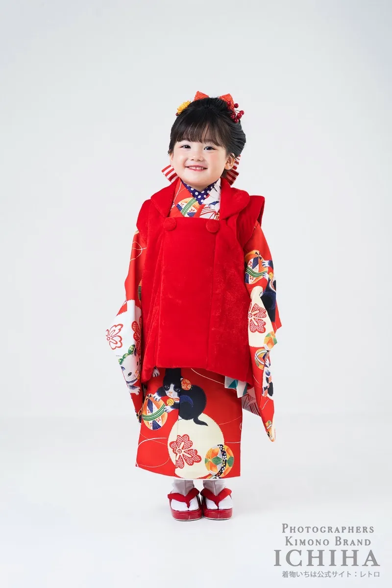 ３歳帯・被布・エプロン セット3歳七五三着物レンタル