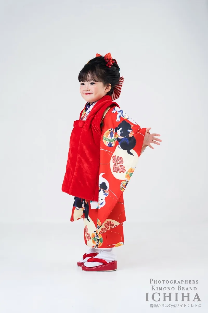 ３歳帯・被布・エプロン セット3歳七五三着物レンタル