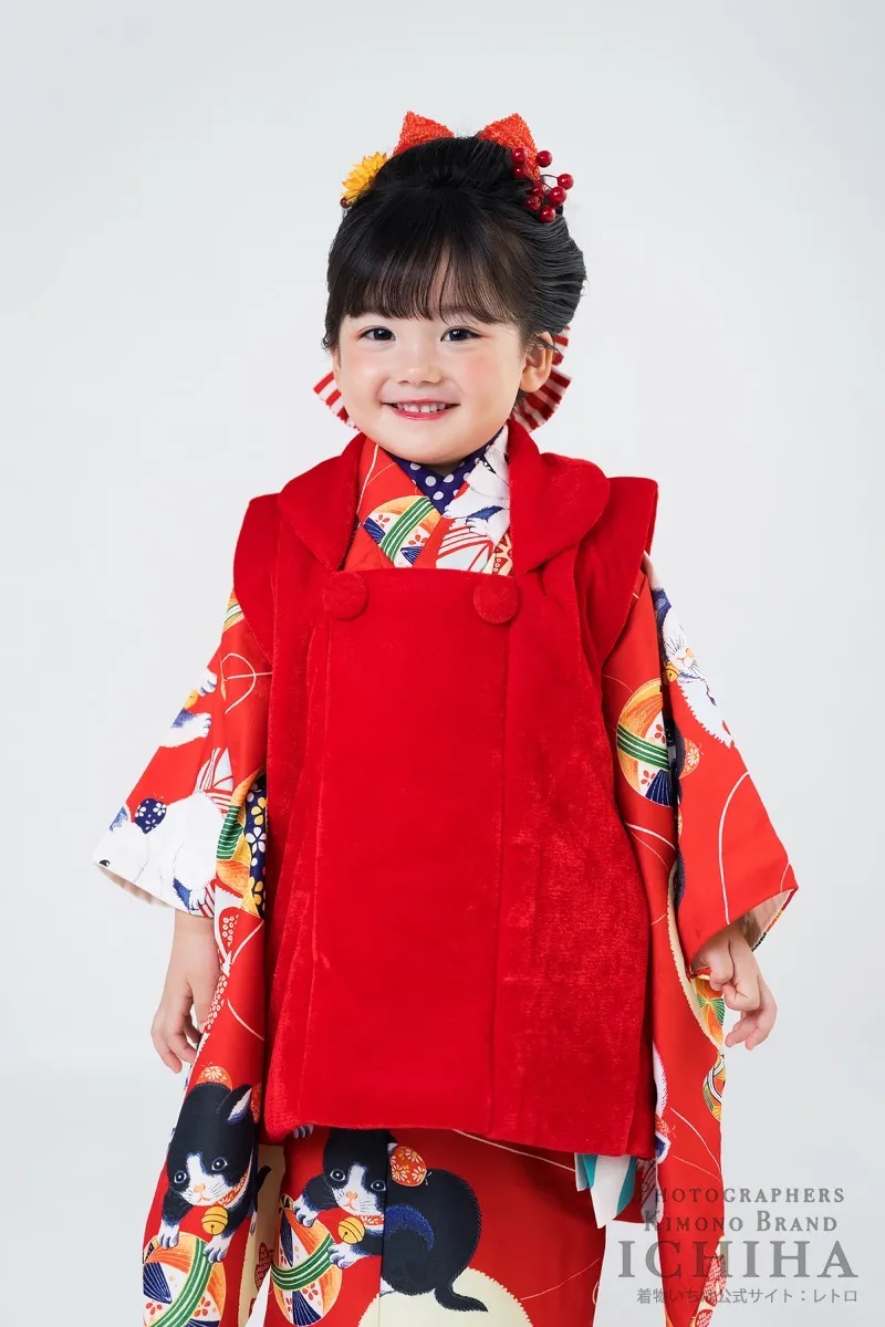 ３歳帯・被布・エプロン セット3歳七五三着物レンタル