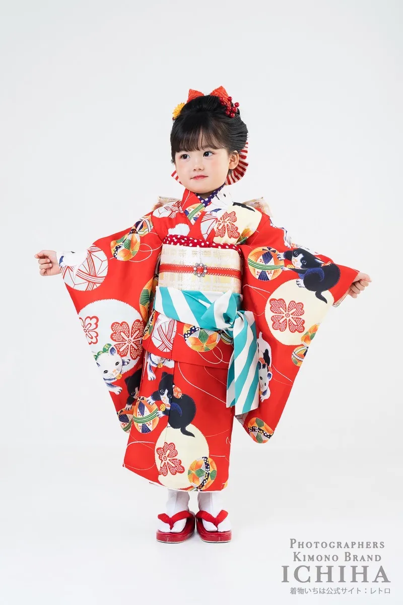 ３歳帯・被布・エプロン セット3歳七五三着物レンタル