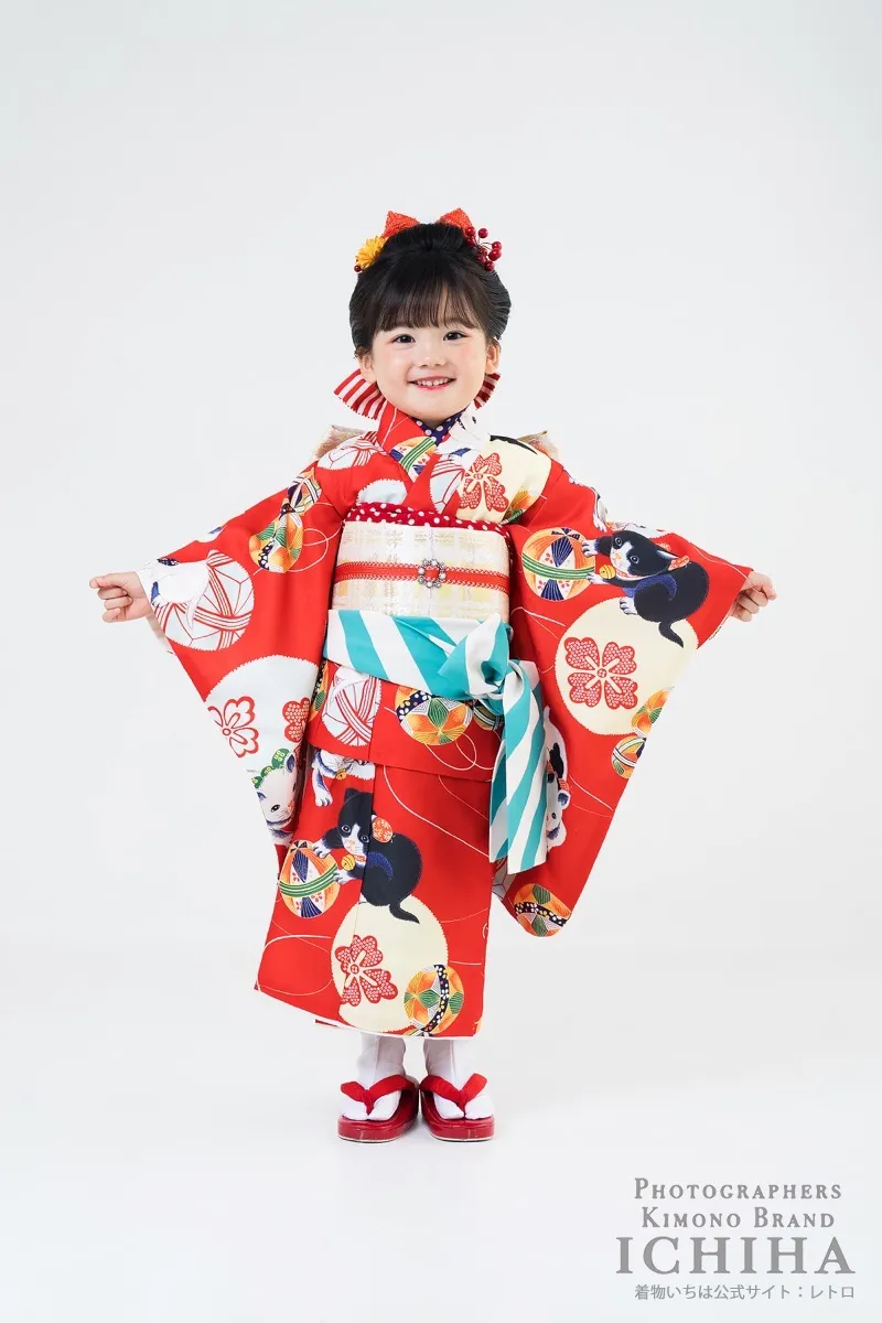 ３歳帯・被布・エプロン セット3歳七五三着物レンタル