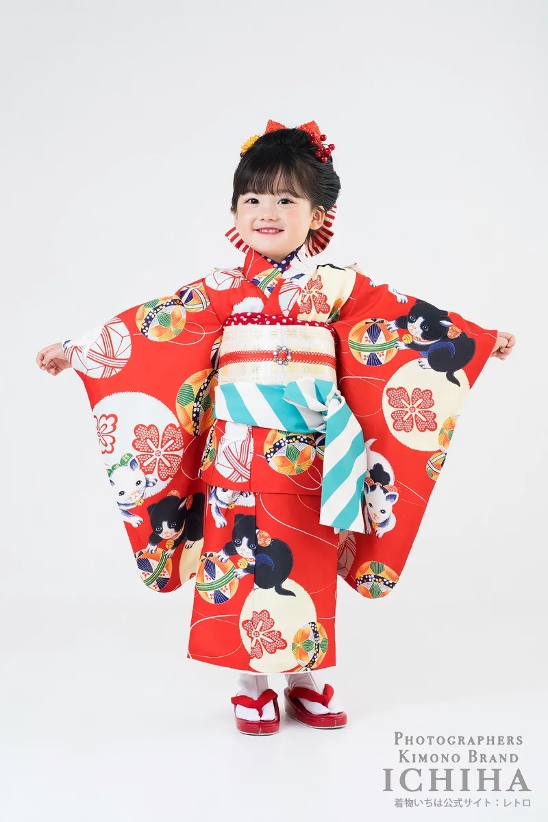 ３歳帯・被布・エプロン セット3歳七五三着物レンタル