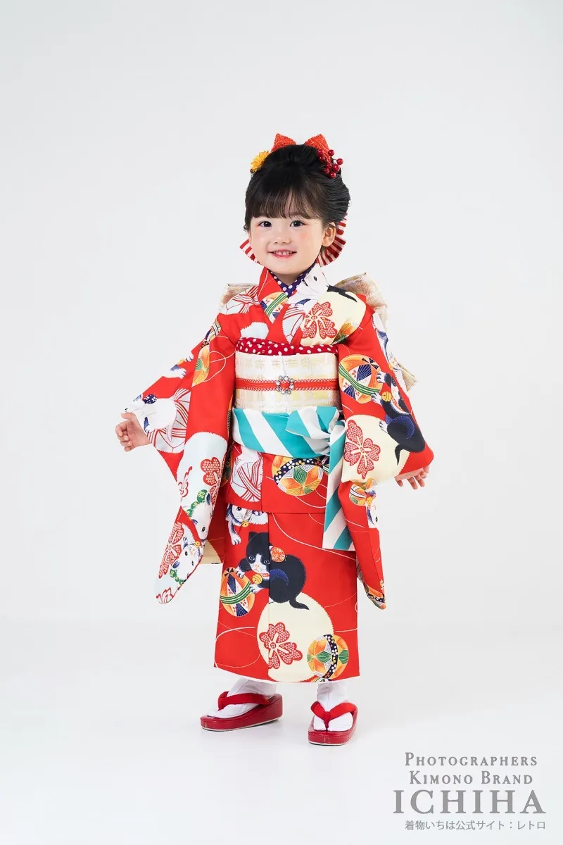 ３歳帯・被布・エプロン セット3歳七五三着物レンタル