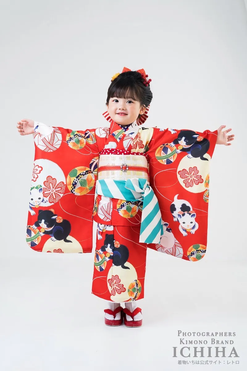 ３歳帯・被布・エプロン セット3歳七五三着物レンタル