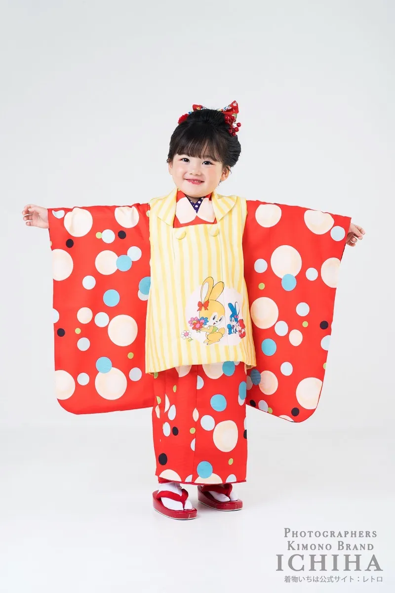 ３歳帯・被布・エプロン セット3歳七五三着物レンタル