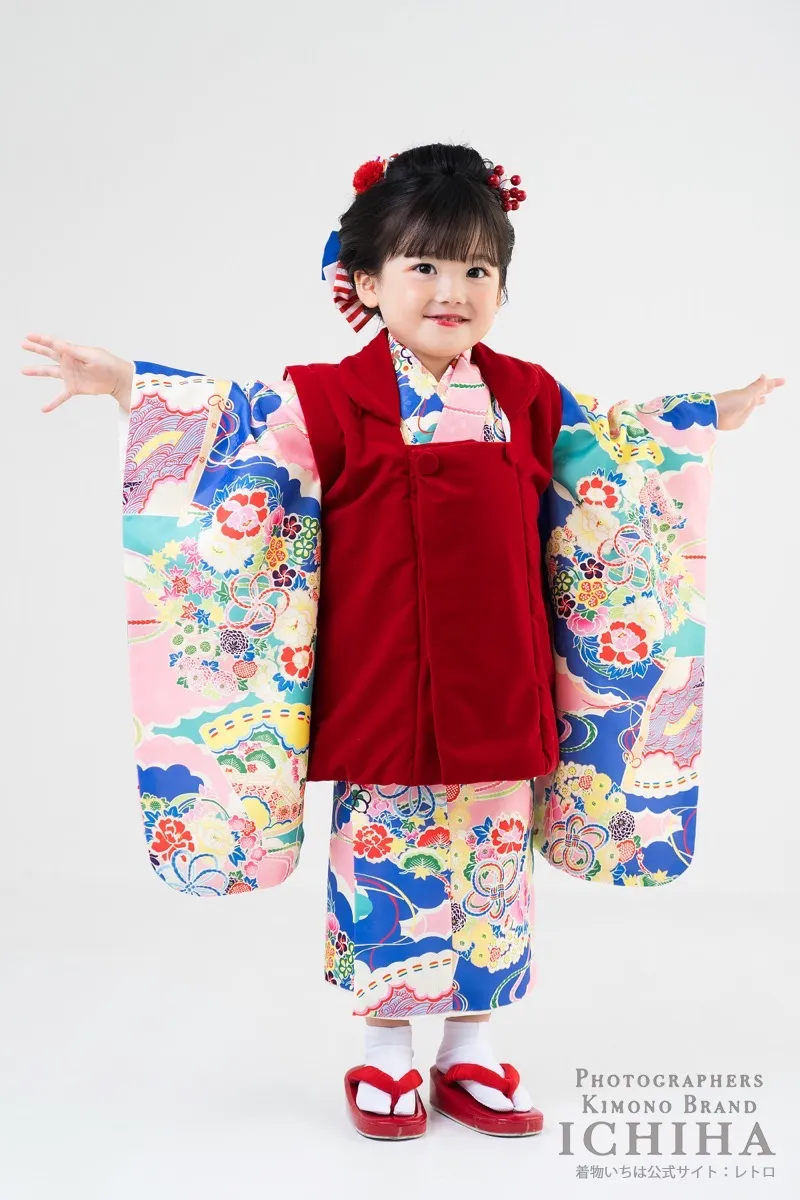 ３歳帯・被布・エプロン セット3歳七五三着物レンタル