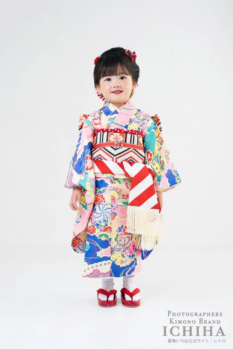 ３歳帯・被布・エプロン セット3歳七五三着物レンタル
