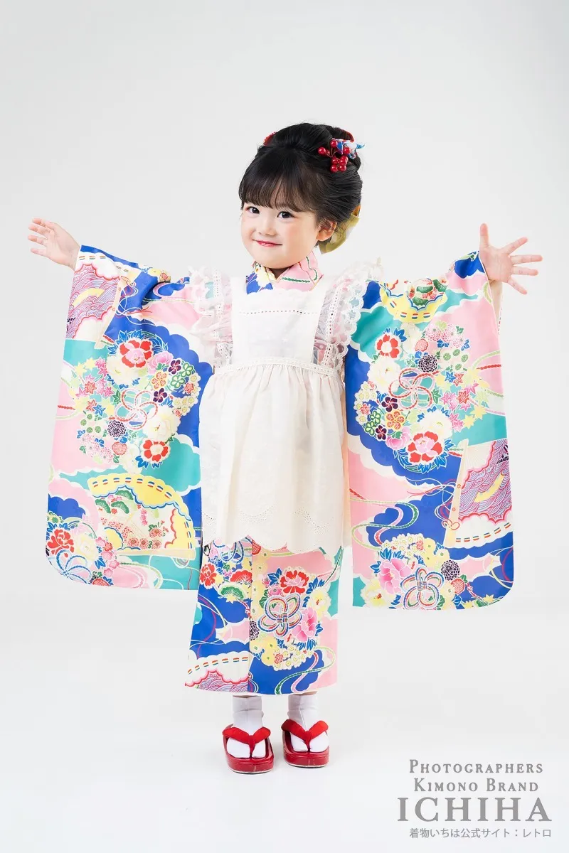 ３歳帯・被布・エプロン セット3歳七五三着物レンタル