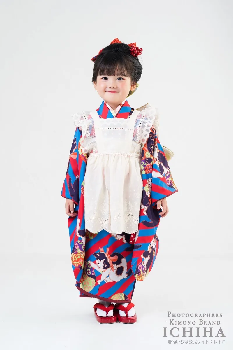 ３歳帯・被布・エプロン セット3歳七五三着物レンタル