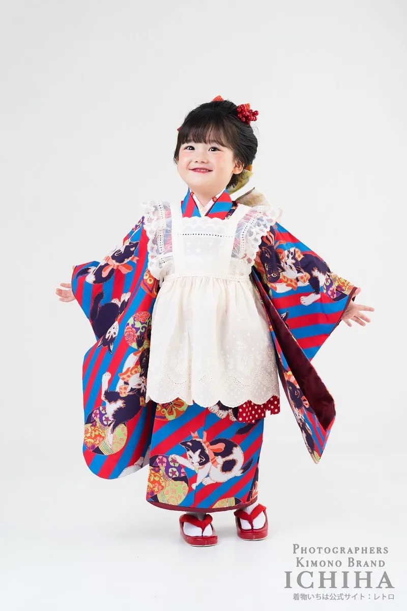 ３歳帯・被布・エプロン セット3歳七五三着物レンタル
