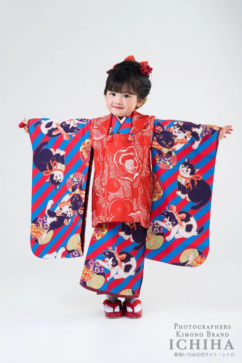 ３歳帯・被布・エプロン セット3歳七五三着物レンタル