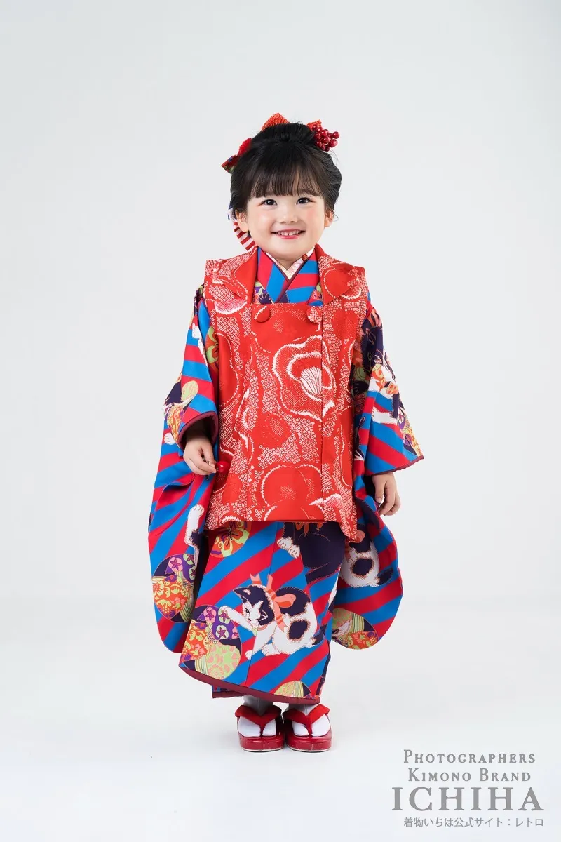 ３歳帯・被布・エプロン セット3歳七五三着物レンタル