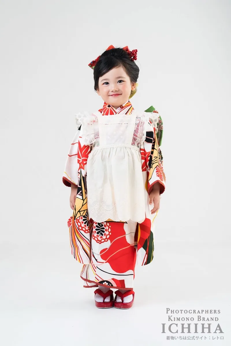３歳帯・被布・エプロン セット3歳七五三着物レンタル