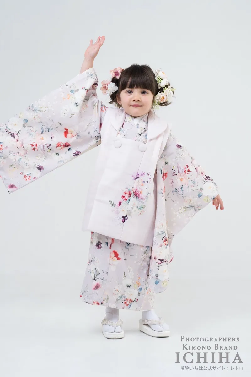 歳女の子七五三 バードシリーズ花霞ピンク 全身