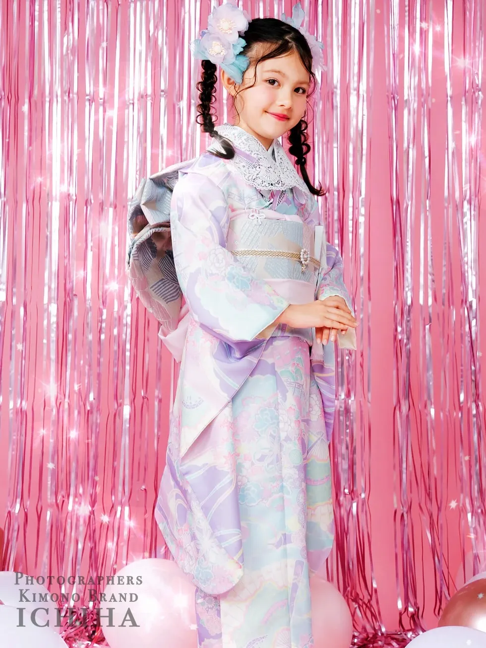 七五三ICHIHA7歳ゆめかわ・パルテル色着物