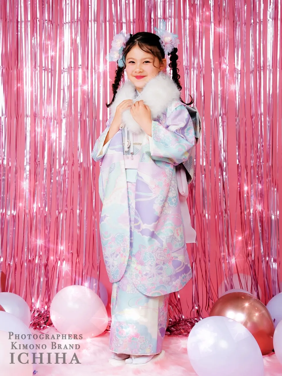 七五三ICHIHA7歳ゆめかわ・パルテル色着物