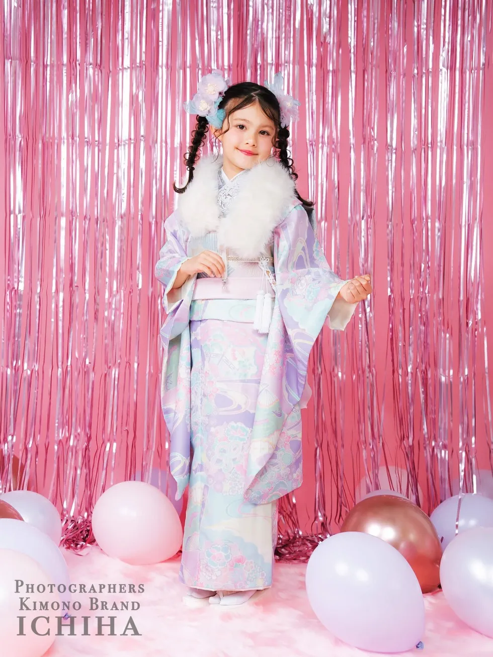 七五三ICHIHA7歳ゆめかわ・パルテル色着物
