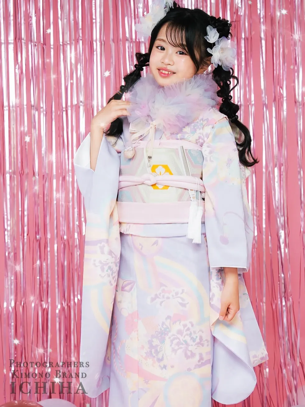 七五三ICHIHA7歳ゆめかわ・パルテル色着物