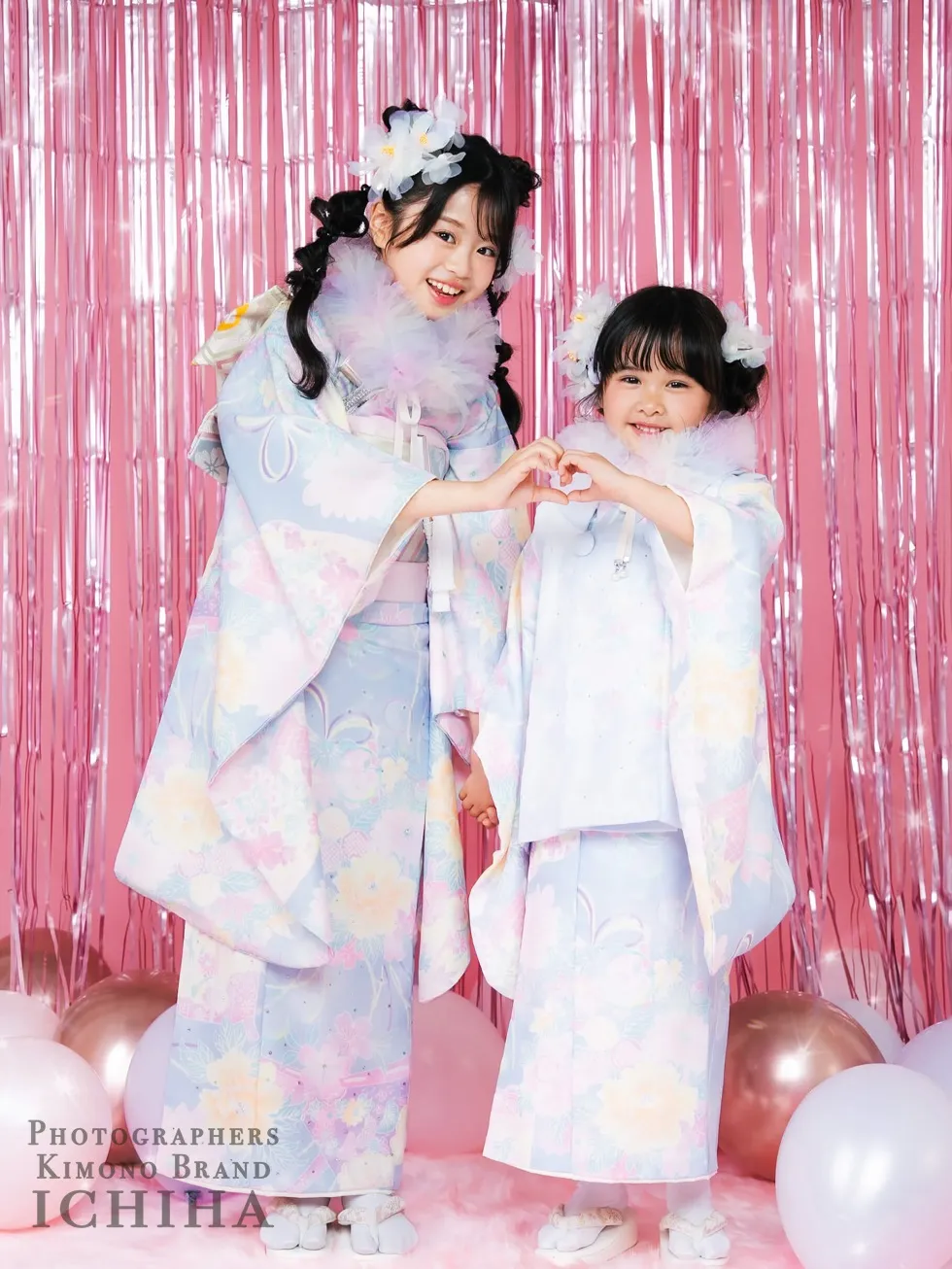 姉妹お揃いができるゆめかわ着物タイプです。参考コーデ例