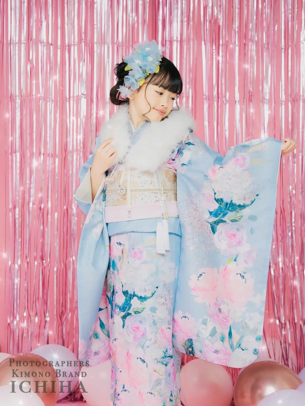 七五三ICHIHA7歳ゆめかわ・パルテル色着物