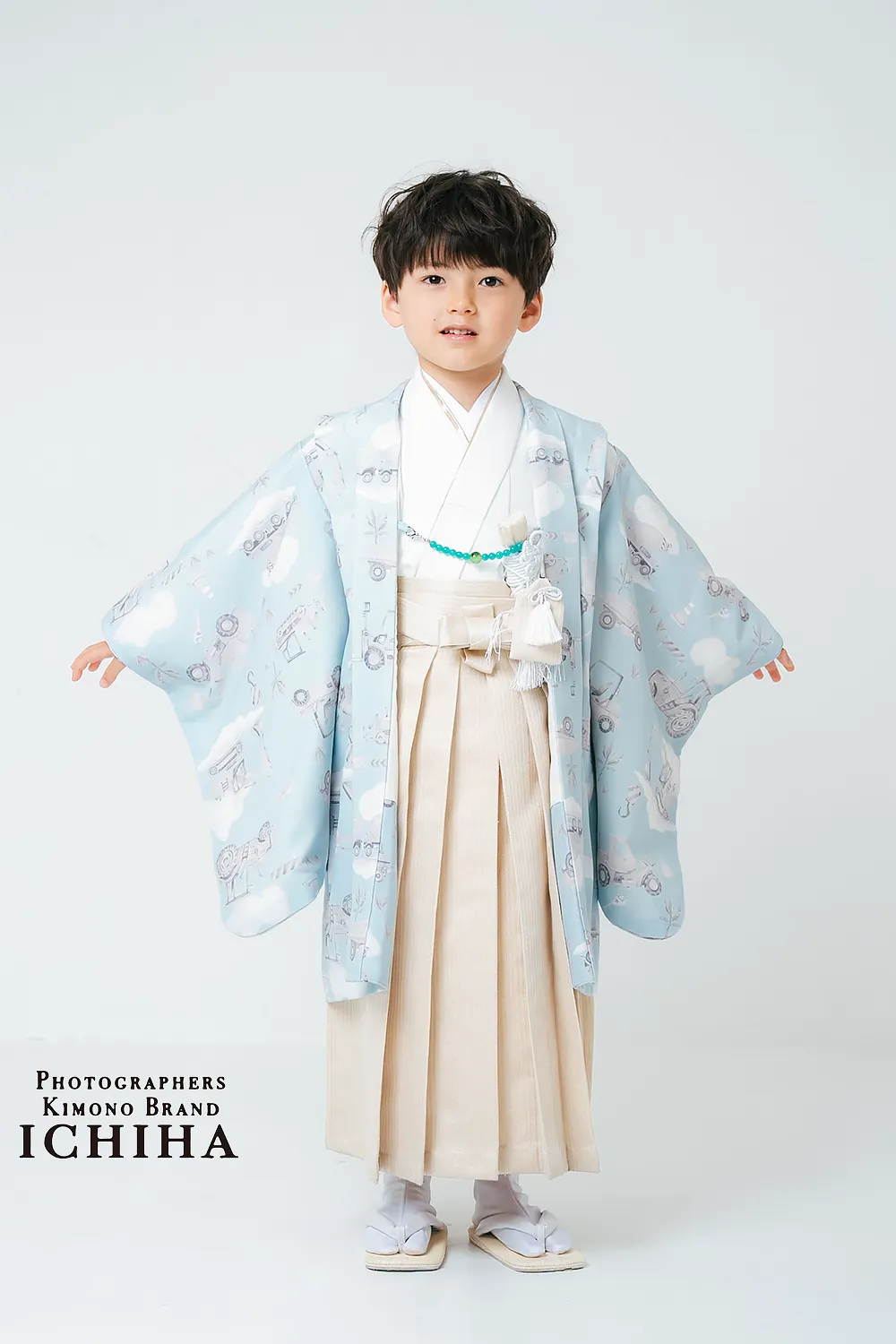 七五三 5歳男の子｜工事車両 淡水色 