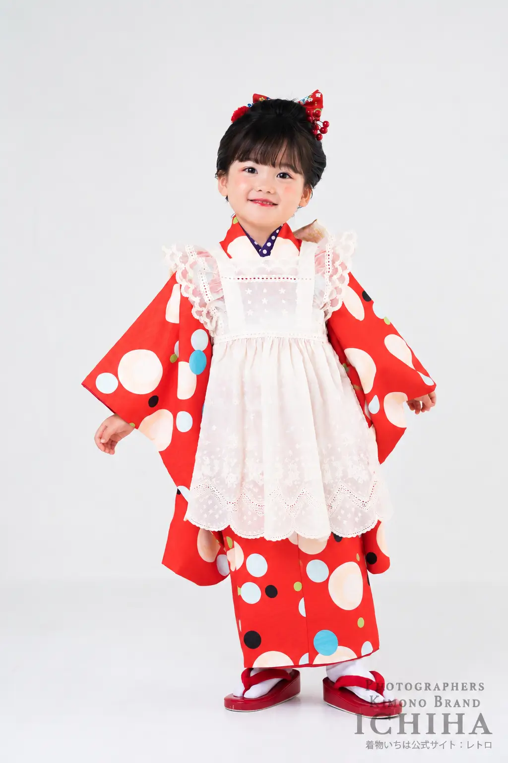 ３歳七五三着物エプロンスタイル