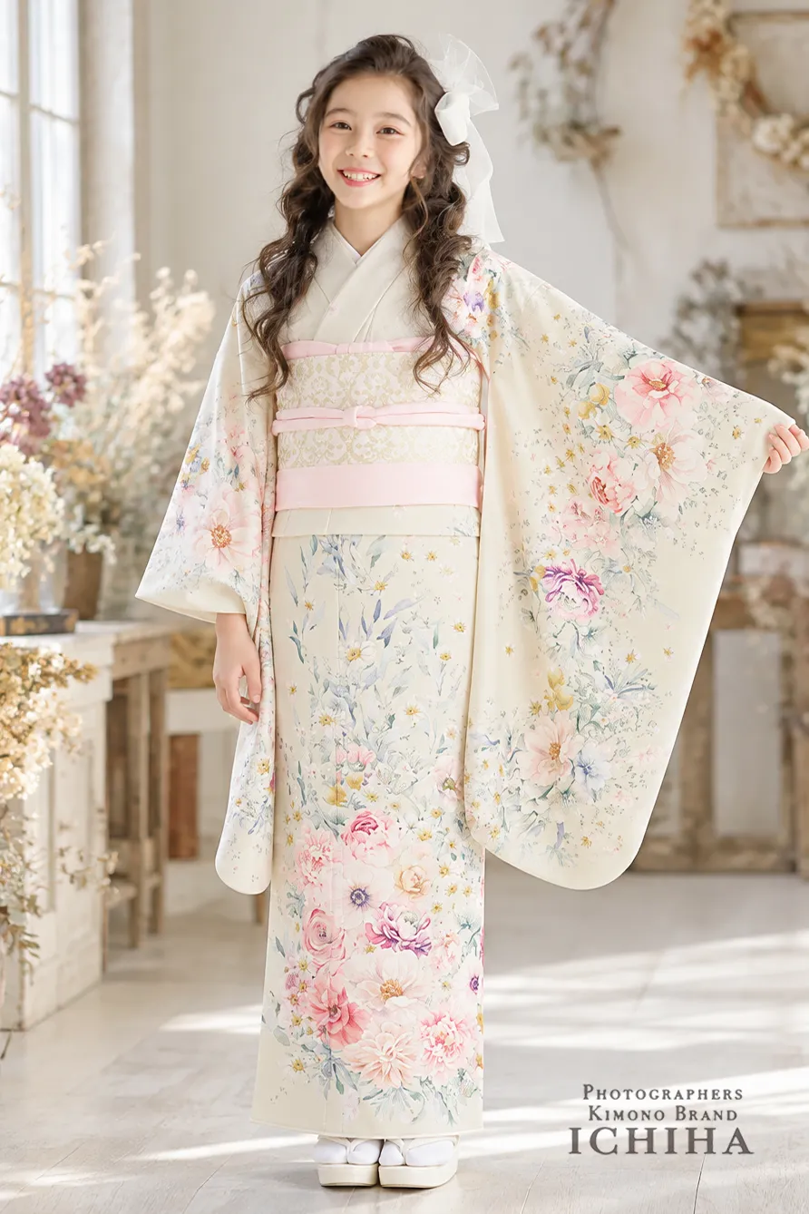 ICHIHAガーデンシリーズ着物　10歳用（大きめ7歳）